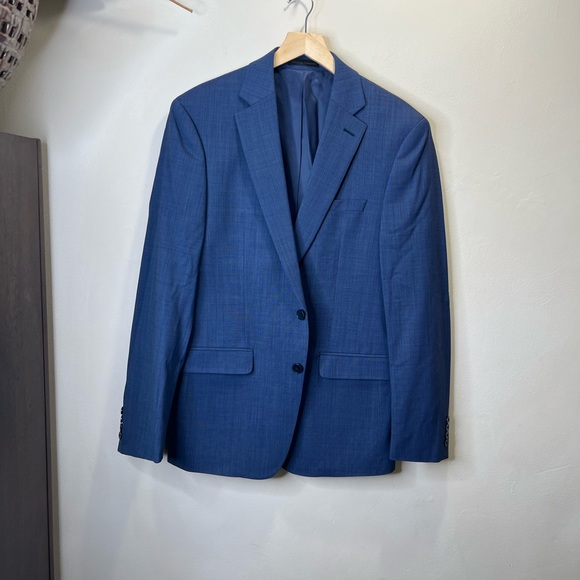 CALVIN KLEIN Wool Blue Sport Coat with Notched Lapels Size 40R NWOT - Picture 1 of 8